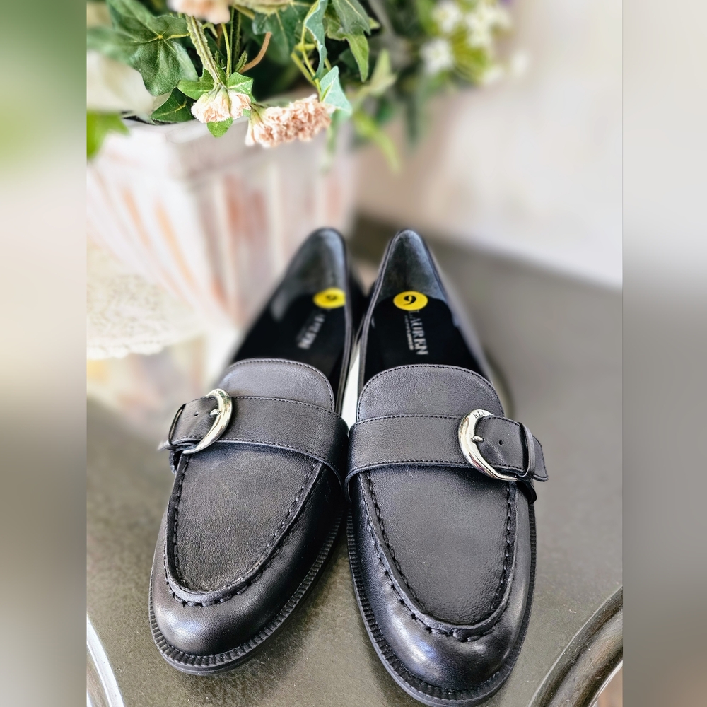 Ralph Lauren Babbie Loafers with Silver Accent Buckle